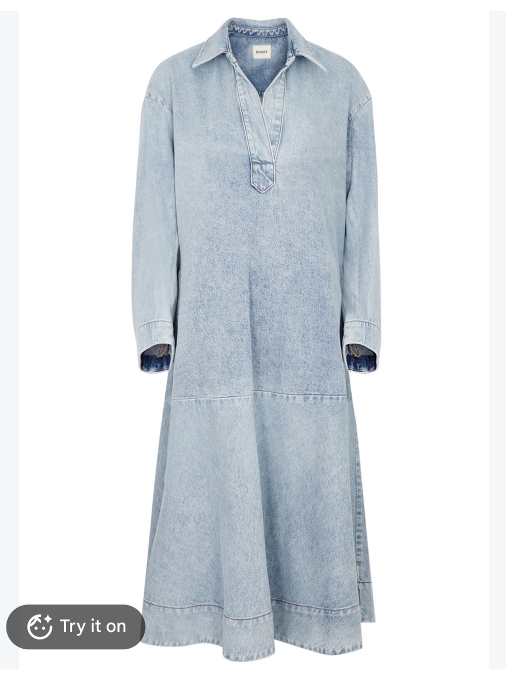 Khaite Light Blue Denim Shirt Dress